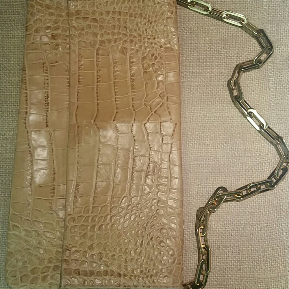 Vintage Tan Leather Clutch